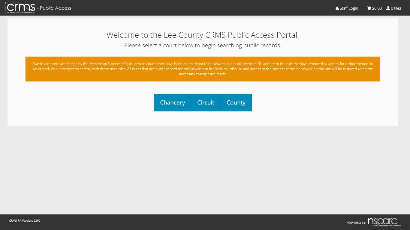 Welcome | CRMS - Public Access